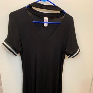 Cute choker black fitted dress
